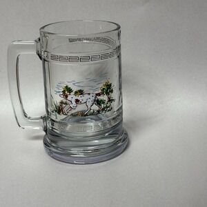 Vintage Princess House Hunting Dog Crystal Stein Mug Tankard Glass